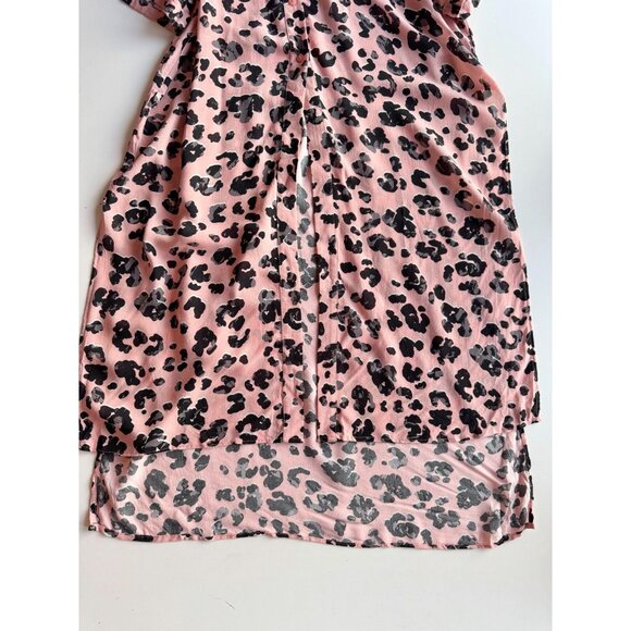 NWT MAEVE Rita Pink Black Leopard Printed Crepe Long Tunic Blouse Top, Size S - Picture 7 of 14